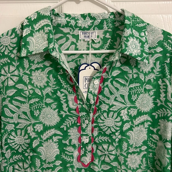 Tuckernuck Pink City Prints Margot Dress In Kermit Rose Floral NWT Size XL - Picture 4 of 11